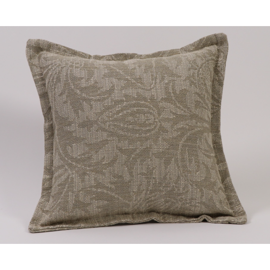 Morris & Co Tan Embroidered Pillow